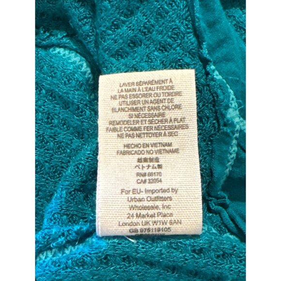 We The Free Teal Laguna Waffle Knit Long Sleeve V-Neck Tunic Top S - Picture 7 of 8